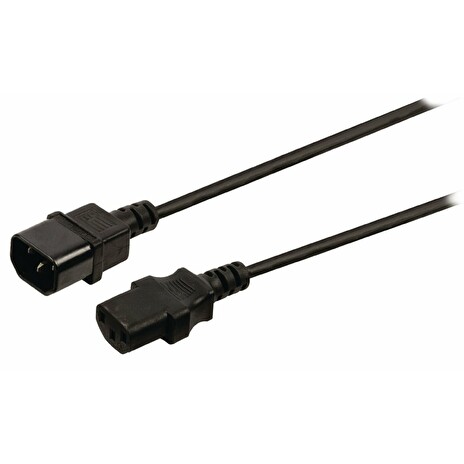 VALUELINE napájecí prodlužovací kabel/ konektor IEC-320-C14/ konektor IEC-320-C13/ černý/ 3m