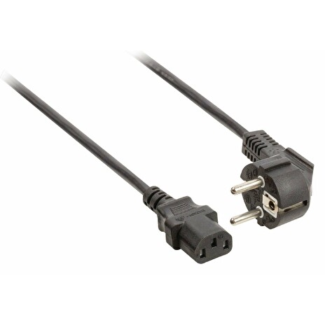 VALUELINE napájecí kabel 230V/ přípojný 10A/ konektor IEC-320-C13/ úhlová zástrčka Schuko/ černý/ 3m