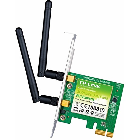 TP-Link TL-WN881ND - rozšiřující PCIe WiFi karta, 802.11b/g/n 2,4 GHz 300 Mbps, 2x odnímatelná všesměrová anténa