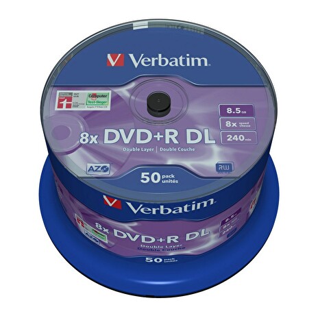 VERBATIM DVD+R DoubleLayer 8,5GB/ 8x/ MATT SILVER/ 50pack/ spindle