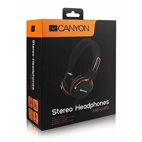 CANYON pouliční sluchátka - streetwear styl, velice kvalitní zvuk, odjímatelný kabel s mikrofonem, polohovatelná, černá