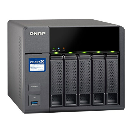 QNAP TS-531X-8G Turbo NAS server, 1,4 GHz QC/8GB/5x HDD/2xGL/2x10GbE/R 0,1,5,6/iSCSI