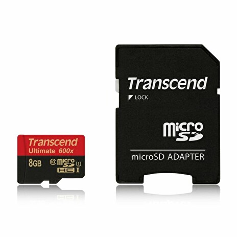 Transcend Paměťová karta Micro SDHC 8GB Class 10 UHS-I 600x (čtení až 90MB/s)