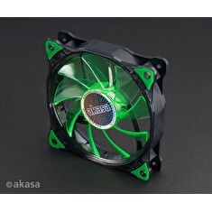 AKASA LED ventilátor Vegas / 120mm / výška 25mm/ 3pin PWM/ zelený