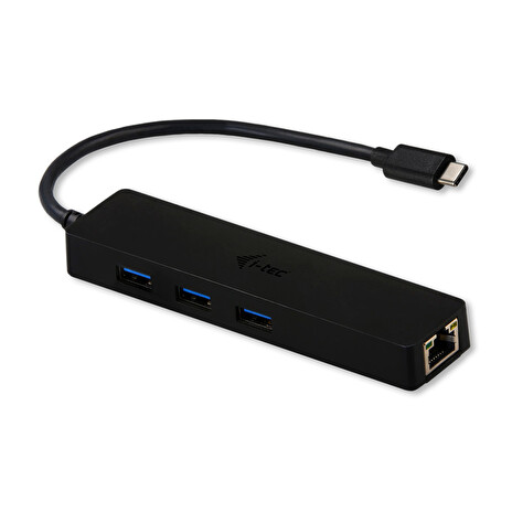 I-TEC USB Slim HUB/ 3 porty s Gigabyte Ethernet/ na USB 3.1 Type C/ kompatibilní s Thunderbolt 3/ černý