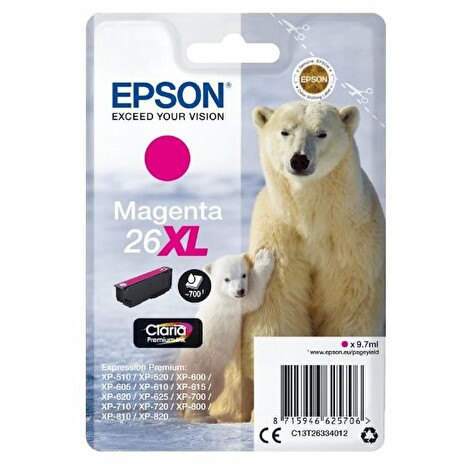 Epson inkoustová náplň/ Singlepack 26XL Claria Premium Ink/ Magenta
