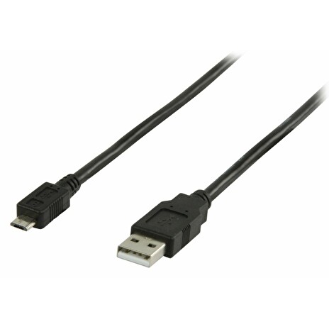 VALUELINE kabel USB 2.0/ zástrčka A - zástrčka micro B/ černý/ 2m