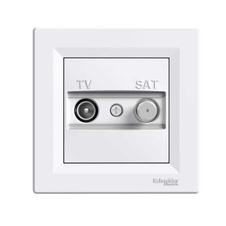 Asfora - zásuvka TV-SAT, průběžná - 4 dB - bílá
