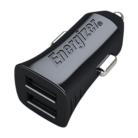 Energizer nabíječka do auta HighTech, 2 USB, micro-USB kabel, 2,4A, černá