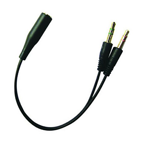 Sandberg konvertor pro sluchátka z mobilu do PC, černý