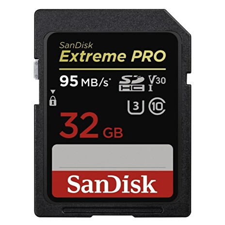 SDHC 32GB paměťová karta Class 10 Extreme Pro UHS-I (U3) V30 (95 MB/s) SanDisk - 173368
