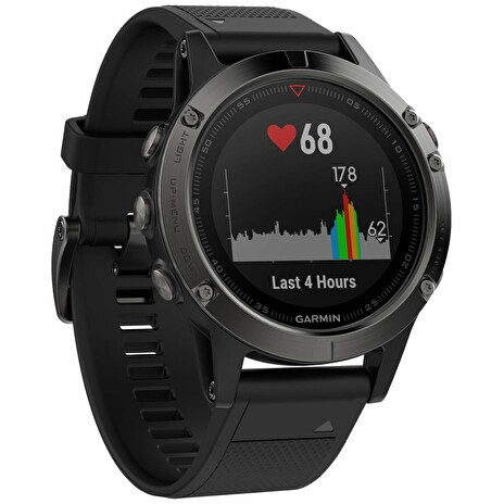 GARMIN GPS chytré hodinky fenix5 Gray Optic, Black band