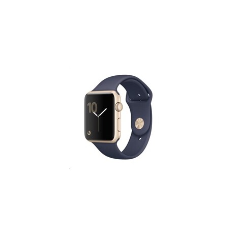Apple Watch Series 1, 42mm pouzdro ze zlatého hliníku + půlnočně modrý sportovní řemínek