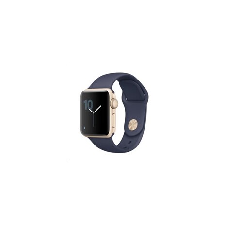 Apple Watch Series 2, 38mm pouzdro ze zlatého hliníku + půlnočně modrý sportovní řemínek