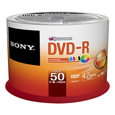 SONY 50 x DVD-R 4,7GB Inkjet Printable Spindle