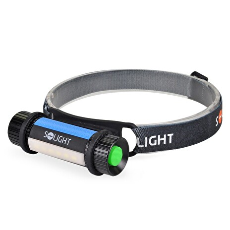 LED čelovka Solight WL105 ruční a čelová svítilna 2v1, 90 + 140lm, 3x AAA