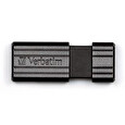 Verbatim PinStripe Series 8GB USB 2.0 flashdisk (10MB/s; 3MB/s), černý