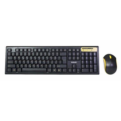 EVOLVEO WK-160, set bezdr. klávesnice a myši, černá
