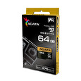 ADATA Premier ONE micro SDXC karta 64GB UHS-II U3 CL10 (čtení/zápis: až 275/155MB/s) bez adaptéru