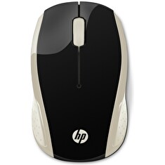 HP 200 - Myš - pravák a levák - optický - bezdrátový - 2.4 GHz - bezdrátový přijímač USB - zlaté hedvábí