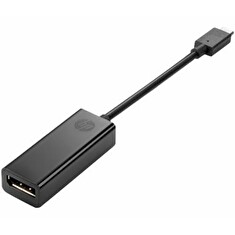 HP USB Type-C to DisplayPort Adapter - Adaptér DisplayPort - USB-C (M) do DisplayPort (F) - 18 cm - černá - pro Chromebook 13 G1; Elite Slice, Slice for Meeting Rooms; EliteBook Folio G1; Pro x2