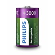 Philips Nabíjecí baterie D 3000mAh 1,2V R20B2A300/10 (Blistr 2ks) *POŠKOZENÝ OBAL