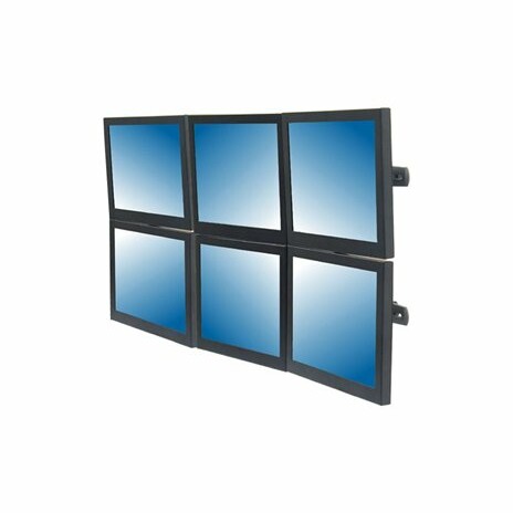 Dataflex Viewmaster M3 Polemount Double Long Wing 2x3 - Upevňovací komponent (pole mount) pro 6 LCD displays - hliník - uhel - velikost obrazovky: až do 19"