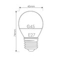 Whitenergy LED žárovka | E27 | 10 SMD3528 | 5W | 230V tepla bílá | koule G45