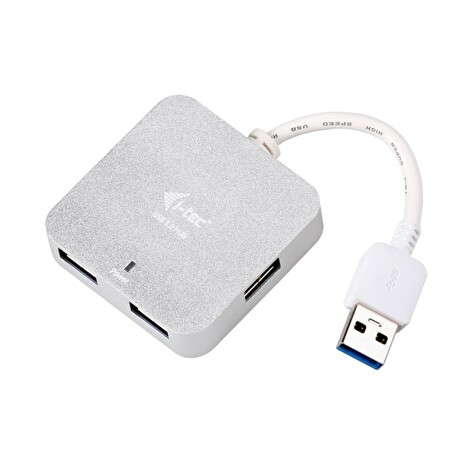 i-tec USB HUB METAL/ 4 porty/ USB 3.0/ pasivní/ kovový/ stříbrný