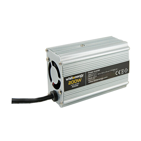 Whitenergy Napěťový měnič AC/DC z 12V na 230V 200 W, USB, ad. do autozapalovače