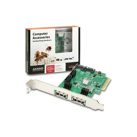 AXAGO - PCES-SH4 PCIe 2-Lane řadič 4x int./2x ext. SATA 6G HD
