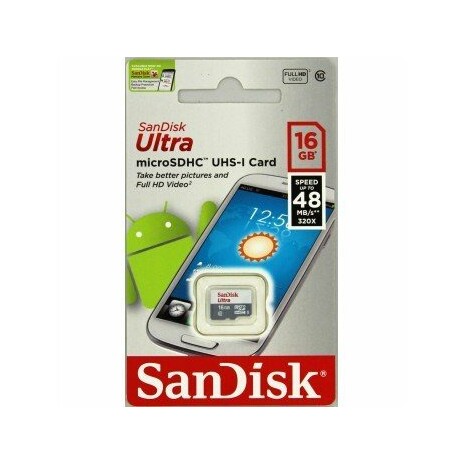 SANDISK ULTRA ANDROID Paměťová karta microSDHC 16 GB 80MB/s Class 10 UHS-I