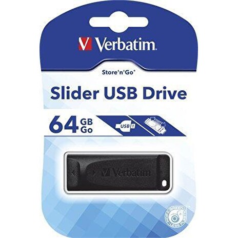 64GB USB Flash 2.0 "Slider", VERBATIM, černý