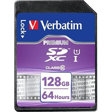 SecureDigital SDXC 128GB paměťová karta, Class 10, VERBATIM