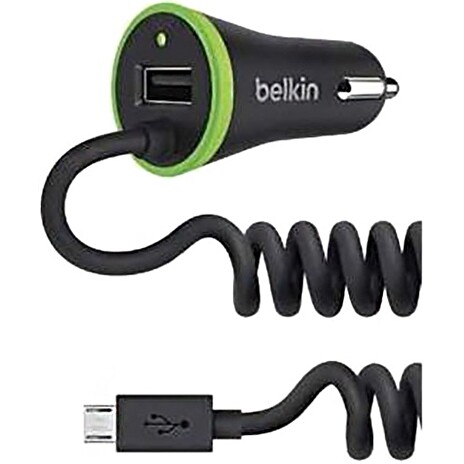 Belkin USB nabíječka do auta 2.4A/5V + 1A/5V, vč. microUSB kabelu - černá