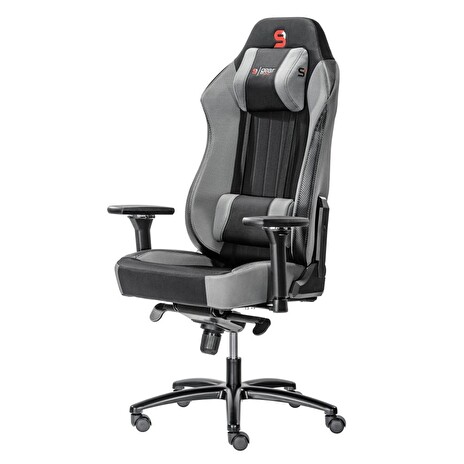 SPC Gear SR700F GY herní židle prostorná / do 195 cm/ do 150 kg / textilní / šedá