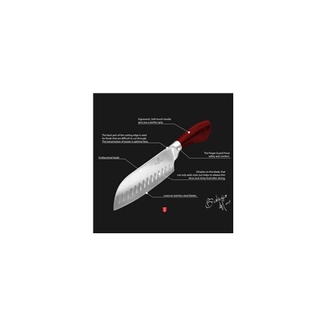 Sada nožů Berlingerhaus BH-2043 ve stojanu 8 ks nerez Metallic Line červená