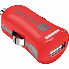 Napájecí adaptér Connect IT InCarz COLORZ 1xUSB 2,1A, červená