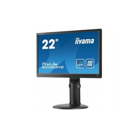 22"LCD iiyama B2280HS-B1 - 5ms, 250cd/m2, FullHD, matný, VGA, HDMI, DVI,repro,pivot,výšk.nast.,černý