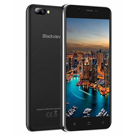 iGET Blackview GA7 - Black 5" IPS 1280x720, QuadCore, Dual SIM, 1GB+8GB,8 MPx+5 MPx, 3G, Android 7