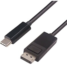 PremiumCord Převodník kabel 2m USB-C na DisplayPort, rozlišení 4K*2K@30Hz