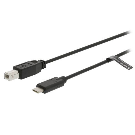 VALUELINE kabel USB 2.0/ zástrčka USB-C - zástrčka USB-B/ černý/ 3m