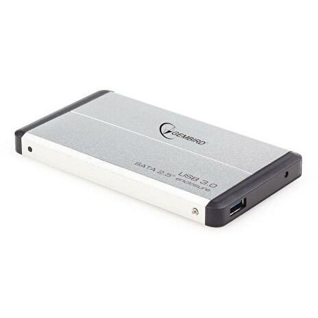 Gembird case pro 2.5'' SATA disk - USB 3.0, stříbrný hliník, HDD/SSD