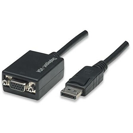 Manhattan DisplayPort Male to VGA Female Converter Cable 15 cm, Active