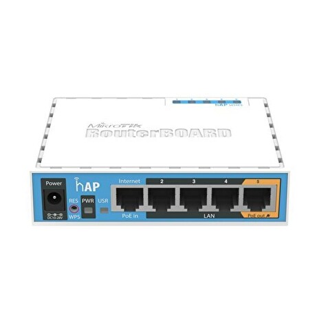 MikroTik hAP RB951Ui-2nD RouterOS L4 64MB RAM, 5xLAN, 2.4GHz 802.11b/g/n, 1xPoE