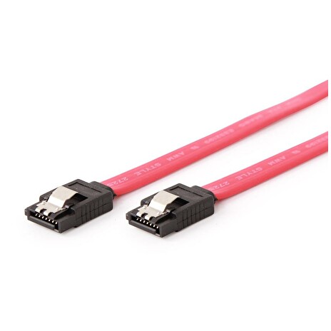 Gembird SATA III datový kabel 50cm, kovové spony, červený