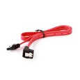 Gembird SATA III datový kabel 50cm s 90° ohnutím, kovové spony, červený