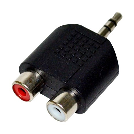 Vakoss TC-A101K Adapter audio minijack 3.5mm stereo -> 2x RCA F, černý