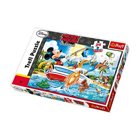 TREFL Puzzle maxi Mickey Mouse fishing 24 el.