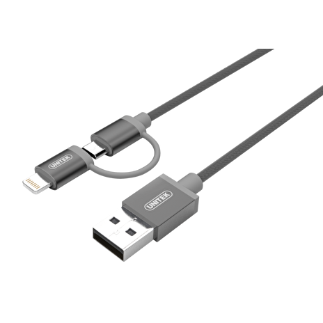 Unitek kabel Apple Lightning/ microUSB (MFI) 100cm, šedý; Y-C4031GY